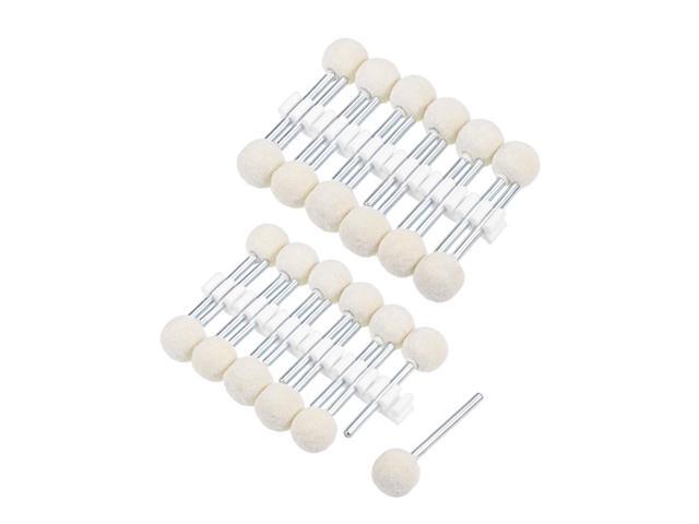 12mm Wool Felt Mounted Points Ball Polishing Buffing Wheels Grinding Head with 1/8-inch Shank for Rotary Tools 2 Set