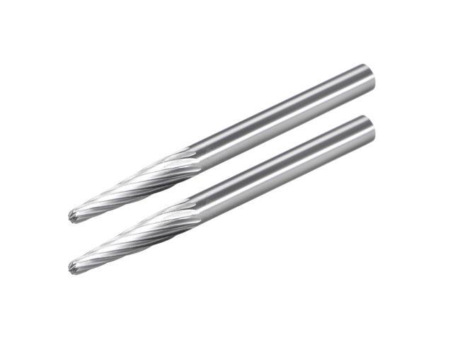 Tungsten Carbide Rotary Files 1/8' Shank Single Cut Taper Shape Rotary Burrs Tool 3mm Dia for Die Grinder Drill Bit Alloy Steel Hard Metal