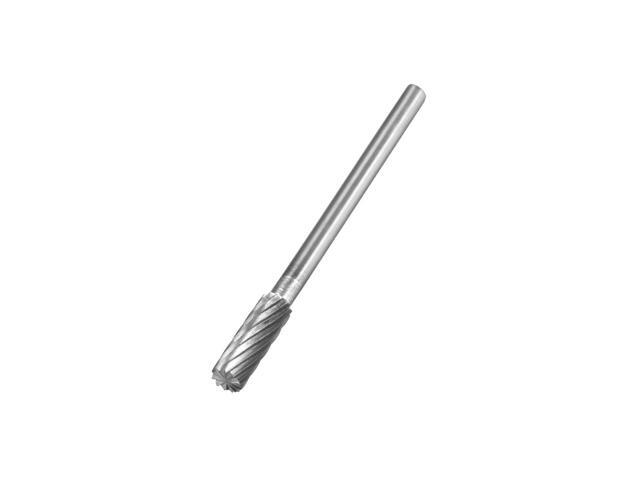 Tungsten Carbide Rotary Files 1/8' Shank Single Cut Top Toothed Cylinder Shape Rotary Burrs Tool 4mm Dia for Die Grinder Alloy Steel Hard Metal