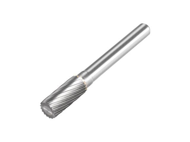 Tungsten Carbide Rotary Files 1/4' Shank Single Cut Top Flat Cylinder Shape Rotary Burrs Tool 8mm Dia for Die Grinder Alloy Steel Hard Metal