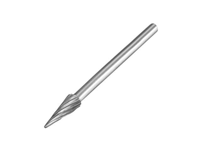 Tungsten Carbide Rotary Files 1/8' Shank Single Cut Cone Shape Rotary Burrs Tool 4mm Dia for Die Grinder Drill Bit Alloy Steel Hard Metal Carving