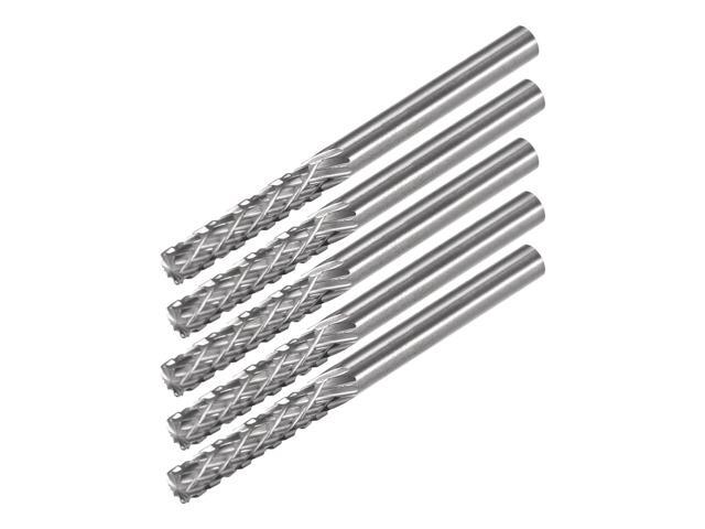 Tungsten Carbide Rotary Files 1/8' Shank Double Cut Top Toothed Cylinder Shape Rotary Burrs Tool 3mm Dia for Die Grinder Wood Soft Metal