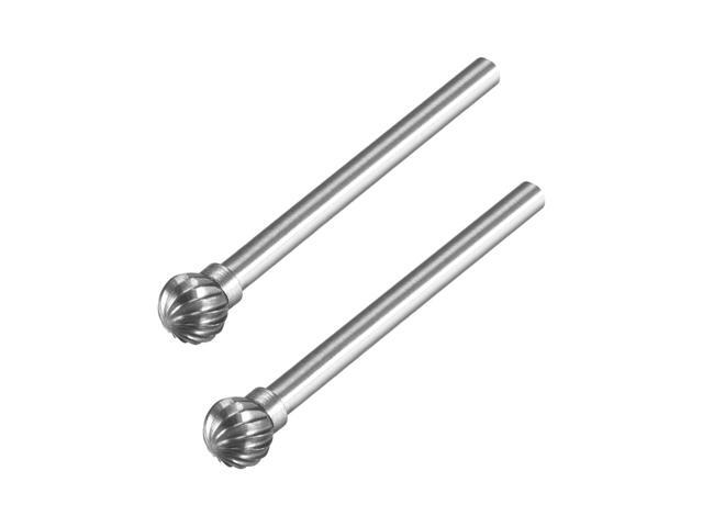 Tungsten Carbide Rotary Files 1/8' Shank Single Cut Ball Shape Rotary Burrs Tool 6mm Dia for Die Grinder Drill Bit Alloy Steel Hard Metal Carving