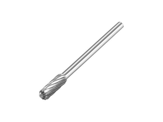 Tungsten Carbide Rotary Files 1/8' Shank Single Cut Cylindrical Radius End Rotary Burrs Tool 4mm Dia for Die Grinder Drill Bit Alloy Steel Hard