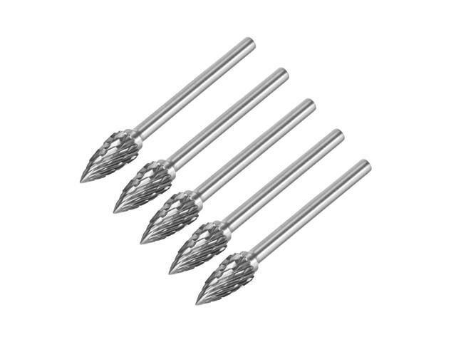 Tungsten Carbide Rotary Files 1/8' Shank Double Cut Cone Shape Rotary Burrs Tool 6mm Dia for Die Grinder Drill Bit Wood Soft Metal Carving