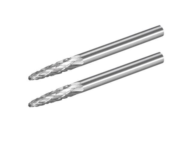 Tungsten Carbide Rotary Files 1/8' Shank Double Cut Taper Shape Rotary Burrs Tool 3mm Dia for Die Grinder Drill Bit Wood Soft Metal Carving