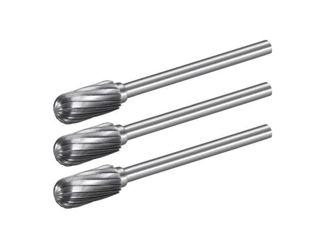 Tungsten Carbide Rotary Files 1/8' Shank Single Cut Cylindrical Radius End Rotary Burrs Tool 6mm Dia for Die Grinder Drill Bit Alloy Steel Hard