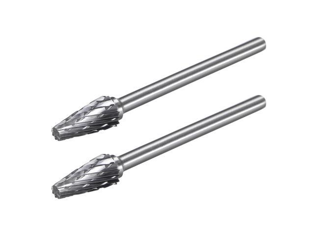 Tungsten Carbide Rotary Files 1/8' Shank Double Cut Taper Shape Rotary Burrs Tool 6mm Dia for Die Grinder Drill Bit Wood Soft Metal Carving