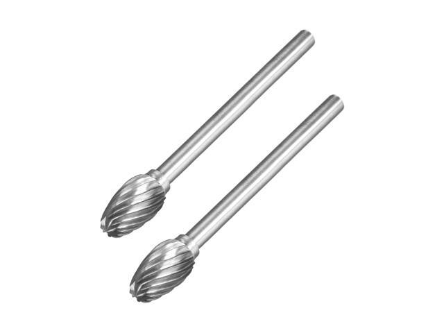 Tungsten Carbide Rotary Files 1/8' Shank Single Cut Oval Shape E Type Rotary Burrs Tool 6mm Dia for Die Grinder Drill Bit Alloy Steel Metal