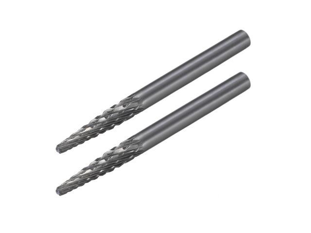 Tungsten Carbide Rotary Files 1/8' Shank Double Cut Taper Shape Rotary Burrs Tool 3mm Dia for Die Grinder Drill Bit Wood Soft Metal Carving