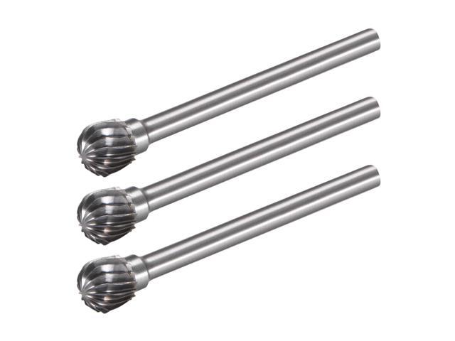 Tungsten Carbide Rotary Files 1/8' Shank Single Cut Ball Rotary Burrs Tool 6mm Dia for Die Grinder Drill Bit Alloy Steel Hard Metal Carving