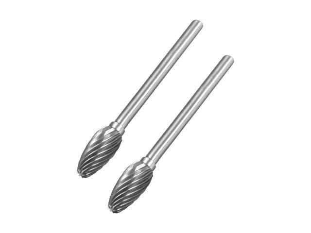 Tungsten Carbide Rotary Files 1/8' Shank Single Cut Oval Shape H Type Rotary Burrs Tool 6mm Dia for Die Grinder Drill Alloy Steel Hard Metal