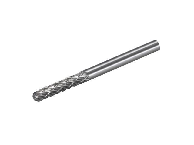 Tungsten Carbide Rotary Files 1/8' Shank Double Cut Cylindrical Radius End Rotary Burrs Tool 3mm Dia for Die Grinder Drill Bit Wood Soft Metal
