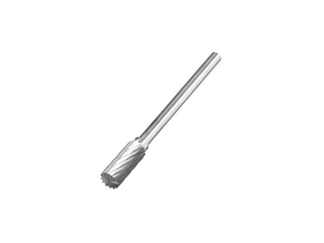 Tungsten Carbide Rotary Files 1/8' Shank Single Cut Cylindrical Radius End Rotary Burrs Tool 5mm Dia for Die Grinder Drill Bit Hard Metal Carving