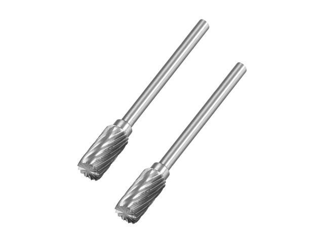 Tungsten Carbide Rotary Files 1/8' Shank Single Cut Top Toothed Cylinder Shape Rotary Burrs Tool 6mm Dia for Die Grinder Alloy Steel Hard Metal