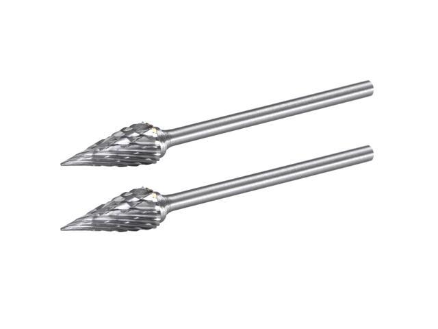 Tungsten Carbide Rotary Files 3/32' Shank Double Cut Cone Shape Rotary Burrs Tool 6mm Dia for Die Grinder Drill Bit Wood Soft Metal Carving