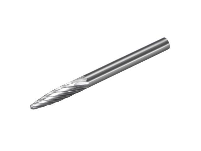 Tungsten Carbide Rotary Files 1/8' Shank Single Cut Taper Shape Rotary Burrs Tool 3mm Dia for Die Grinder Drill Bit Alloy Steel Hard Metal