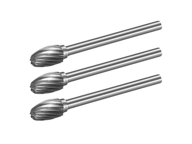 Tungsten Carbide Rotary Files 1/8' Shank Single Cut Oval Shape Rotary Burrs Tool 6mm Dia for Die Grinder Drill Bit Alloy Steel Hard Metal Carving