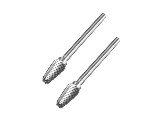 Tungsten Carbide Rotary Files 1/8' Shank Single Cut Taper Shape L Type Rotary Burrs 6mm Dia for Die Grinder Drill Bit Alloy Steel Hard Metal