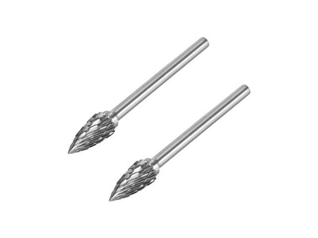 Tungsten Carbide Rotary Files 1/8' Shank Double Cut Cone Shape G Type Rotary Burrs Tool 6mm Dia for Die Grinder Drill Bit Wood Soft Metal Carving