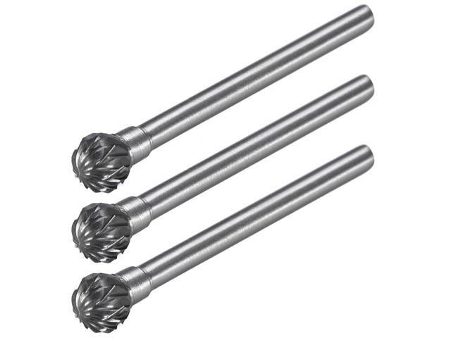 Tungsten Carbide Rotary Files 1/8' Shank Double Cut Ball Shape Rotary Burrs Tool 6mm Dia for Die Grinder Drill Bit Wood Soft Metal Carving