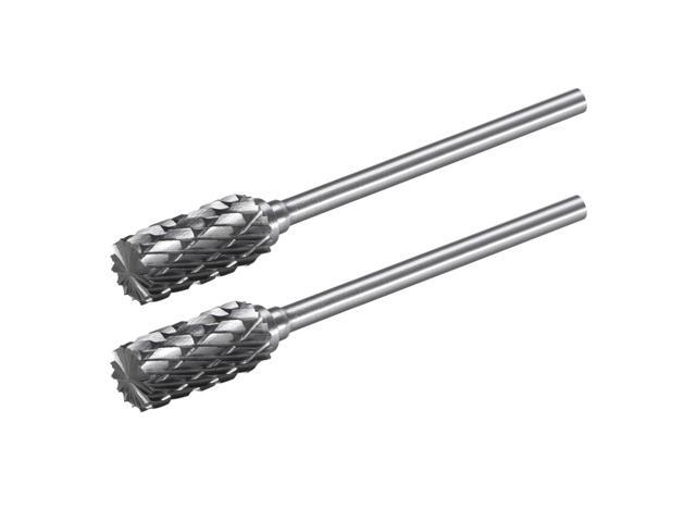 Tungsten Carbide Rotary Files 3/32' Shank Double Cut Top Toothed Cylinder Shape Rotary Burrs Tool 6mm Dia for Die Grinder Wood Soft Metal