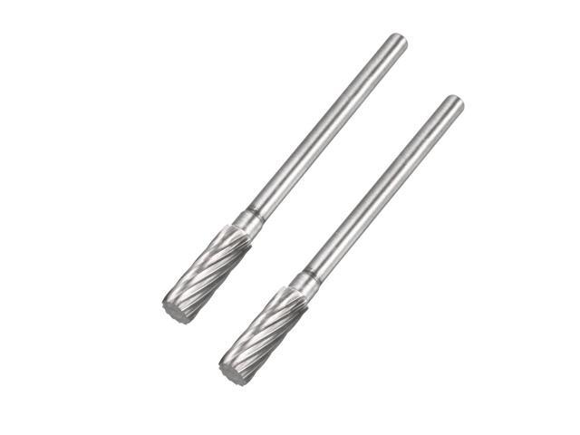 Tungsten Carbide Rotary Files 1/8' Shank Single Cut Top Toothed Cylinder Shape Rotary Burrs Tool 4mm Dia for Die Grinder Alloy Steel Hard Metal