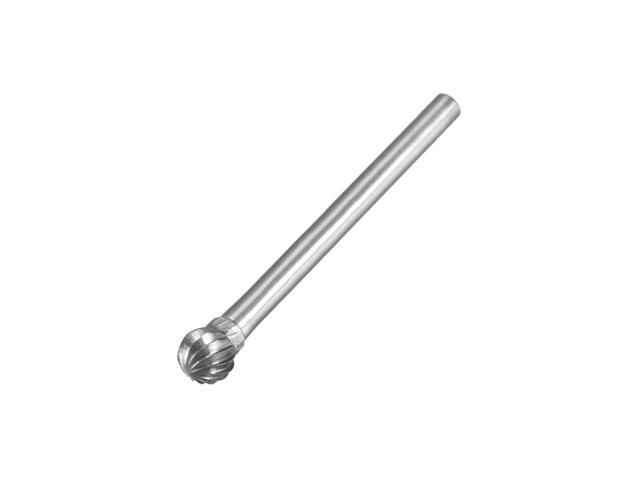 Tungsten Carbide Rotary Files 1/8' Shank Single Cut Ball Shape Rotary Burrs Tool 5mm Dia for Die Grinder Drill Bit Alloy Steel Hard Metal Carving