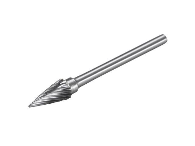 Tungsten Carbide Rotary Files 1/8' Shank Single Cut Cone Shape Rotary Burrs Tool 6mm Dia for Die Grinder Drill Bit Alloy Steel Hard Metal Carving