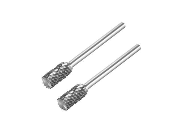 Tungsten Carbide Rotary Files 1/8' Shank Double Cut Top Toothed Cylinder Shape Rotary Burrs Tool 6mm Dia for Die Grinder Wood Soft Metal