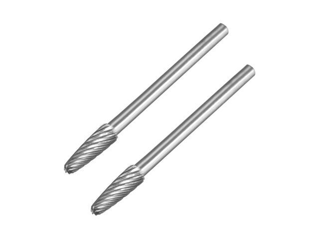 Tungsten Carbide Rotary Files 1/8' Shank Single Cut Taper Shape Rotary Burrs Tool 4mm Dia for Die Grinder Drill Bit Alloy Steel Hard Metal