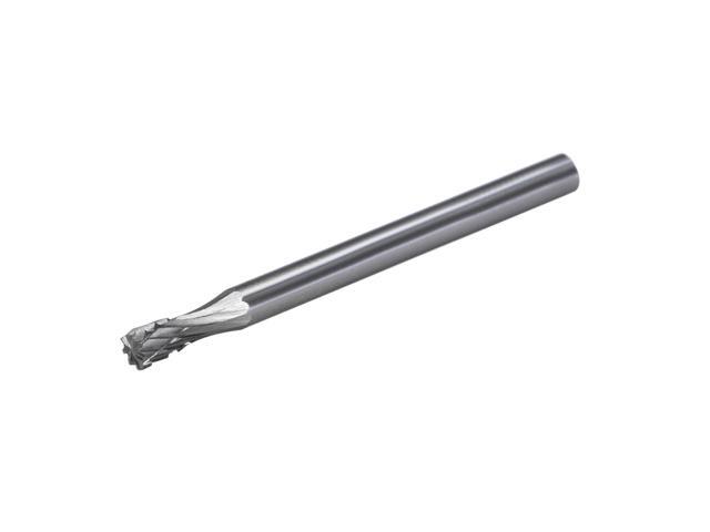 Tungsten Carbide Rotary Files 1/8' Shank Double Cut Top Toothed Cylinder Shape Rotary Burrs Tool 3mm Dia for Die Grinder Drill Bit Wood Soft