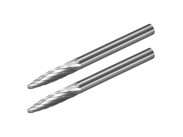 Tungsten Carbide Rotary Files 1/8' Shank Single Cut Taper Shape Rotary Burrs Tool 3mm Dia for Die Grinder Drill Bit Alloy Steel Hard Metal