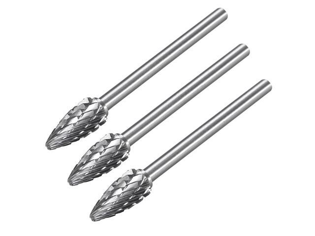 Tungsten Carbide Rotary Files 1/8' Shank Double Cut Tree Shape Rotary Burrs Tool 6mm Dia for Die Grinder Drill Bit Wood Soft Metal Carving