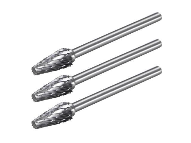 Tungsten Carbide Rotary Files 1/8' Shank Double Cut Taper Shape Rotary Burrs Tool 6mm Dia for Die Grinder Drill Bit Wood Soft Metal Carving
