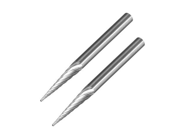 Tungsten Carbide Rotary Files 1/8' Shank Single Cut Cone Shape M Type Rotary Burrs Tool 3mm Dia for Die Grinder Drill Bit Alloy Steel Hard Metal