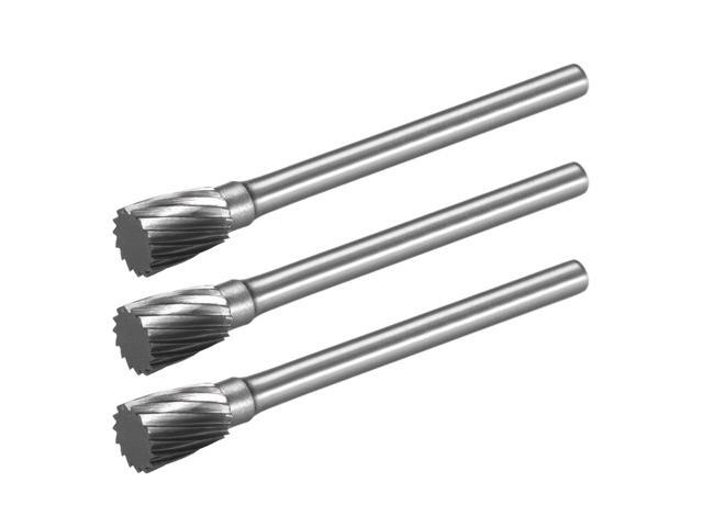 Tungsten Carbide Rotary Files 1/8' Shank Single Cut Inverted Cone Rotary Burrs Tool 6mm Dia for Die Grinder Drill Bit Alloy Steel Hard Metal