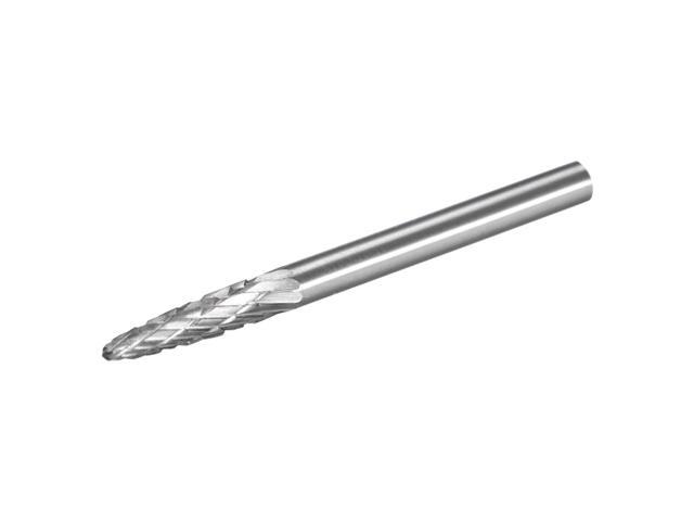 Tungsten Carbide Rotary Files 1/8' Shank Double Cut Taper Shape Rotary Burrs Tool 3mm Dia for Die Grinder Drill Bit Wood Soft Metal Carving