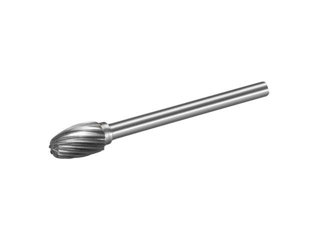 Tungsten Carbide Rotary Files 1/8'(3mm) Shank Single Cut Oval Shape Rotary Burrs Tool 6mm Dia for Die Grinder Drill Bit Alloy Steel Hard Metal