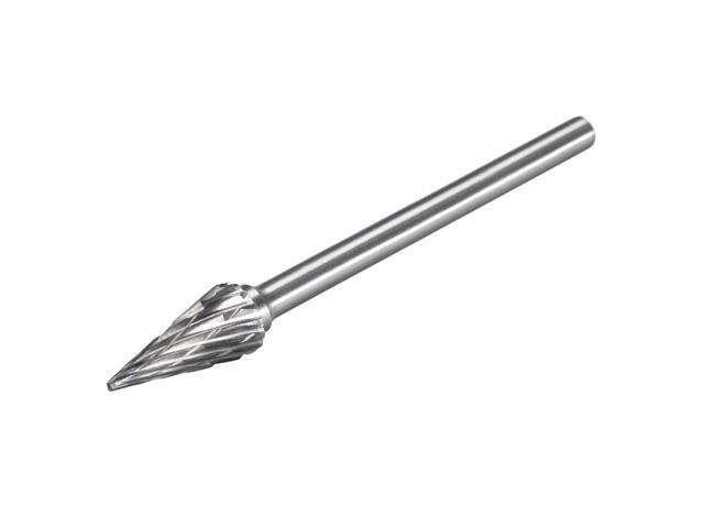 Tungsten Carbide Rotary Files 1/8' Shank Double Cut Cone Shape Rotary Burrs Tool 6mm Dia for Die Grinder Drill Bit Wood Soft Metal Carving