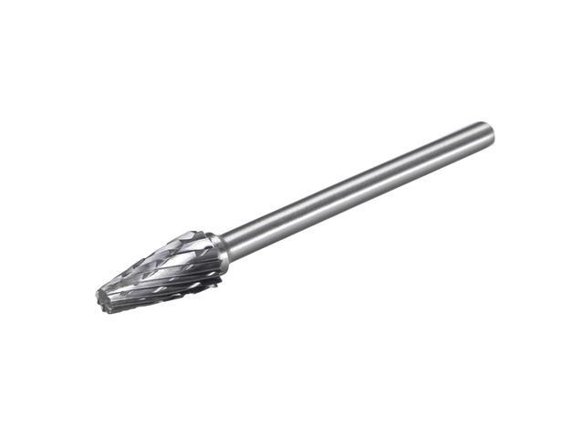 Tungsten Carbide Rotary Files 1/8' Shank Double Cut Taper Shape Rotary Burrs Tool 6mm Dia for Die Grinder Drill Bit Wood Soft Metal Carving