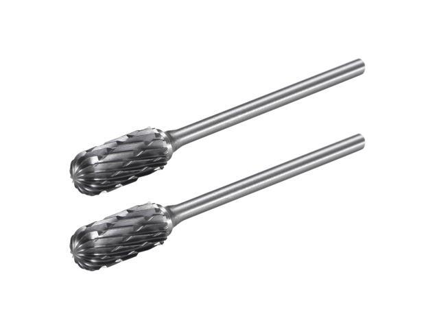 Tungsten Carbide Rotary Files 3/32' Shank Double Cut Cylindrical Radius End Shape Rotary Burrs Tool 6mm Dia for Die Grinder Drill Bit Wood Soft