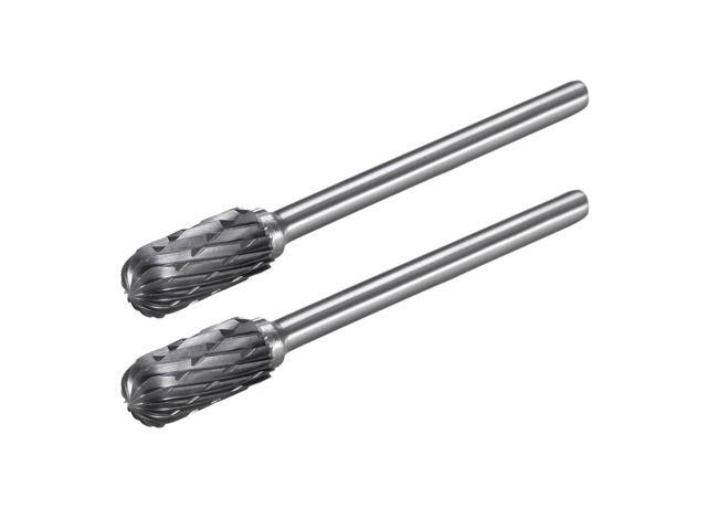 Tungsten Carbide Rotary Files 1/8' Shank Double Cut Cylindrical Radius End Rotary Burrs Tool 6mm Dia for Die Grinder Drill Bit Wood Soft Metal