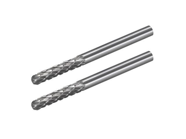 Tungsten Carbide Rotary Files 1/8' Shank Double Cut Cylindrical Radius End Rotary Burrs Tool 3mm Dia for Die Grinder Drill Bit Wood Soft Metal