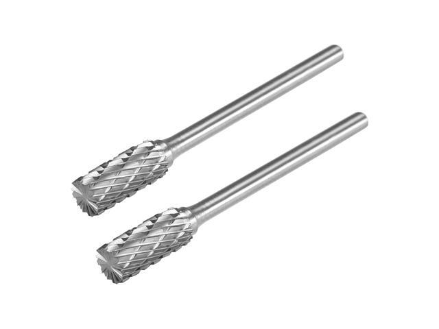 Tungsten Carbide Rotary Files 1/8' Shank Double Cut Top Toothed Cylinder Shape Rotary Burrs Tool 5mm Dia for Die Grinder Wood Soft Metal