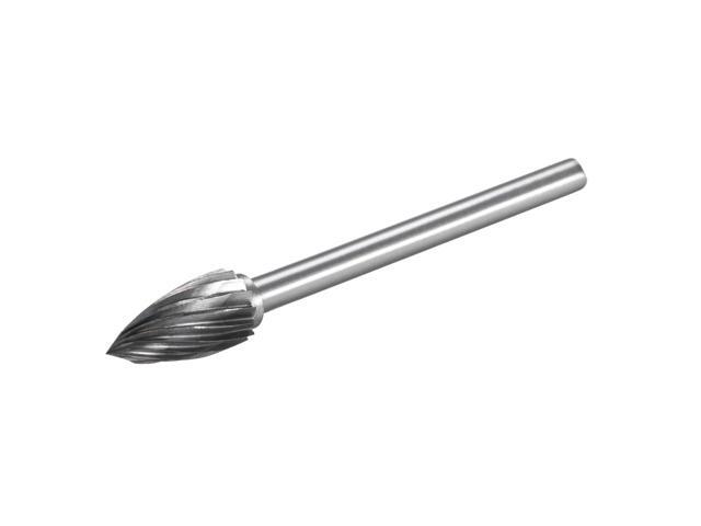 Tungsten Carbide Rotary Files 1/8' Shank Single Cut Tree Shape Rotary Burrs Tool 6mm Dia for Die Grinder Drill Bit Alloy Steel Hard Metal Carving