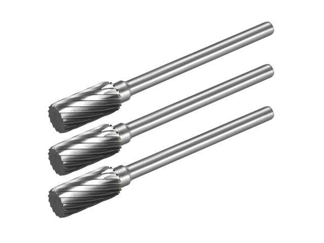Tungsten Carbide Rotary Files 1/8' Shank Single Cut Top Flat Cylinder Rotary Burrs Tool 6mm Dia for Die Grinder Alloy Steel Hard Metal Carving