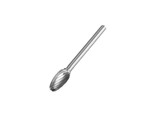 Tungsten Carbide Rotary Files 1/8' Shank Single Cut Oval Shape Rotary Burrs Tool 6mm Dia for Die Grinder Drill Bit Alloy Steel Hard Metal Carving