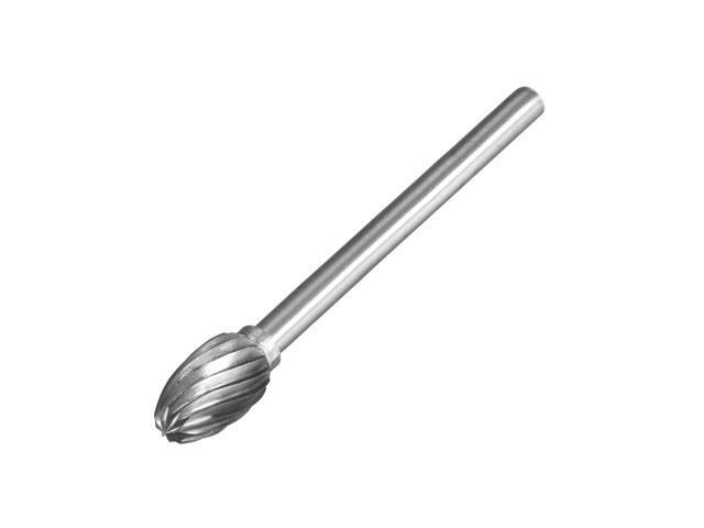 Tungsten Carbide Rotary Files 1/8' Shank Single Cut Oval Shape Rotary Burrs Tool 6mm Dia for Die Grinder Drill Bit Alloy Steel Hard Metal Carving