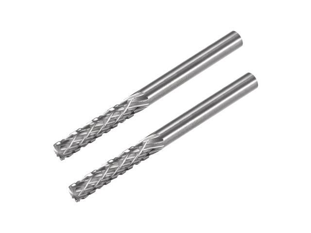 Tungsten Carbide Rotary Files 1/8' Shank Double Cut Top Toothed Cylinder Shape Rotary Burrs Tool 3mm Dia for Die Grinder Wood Soft Metal